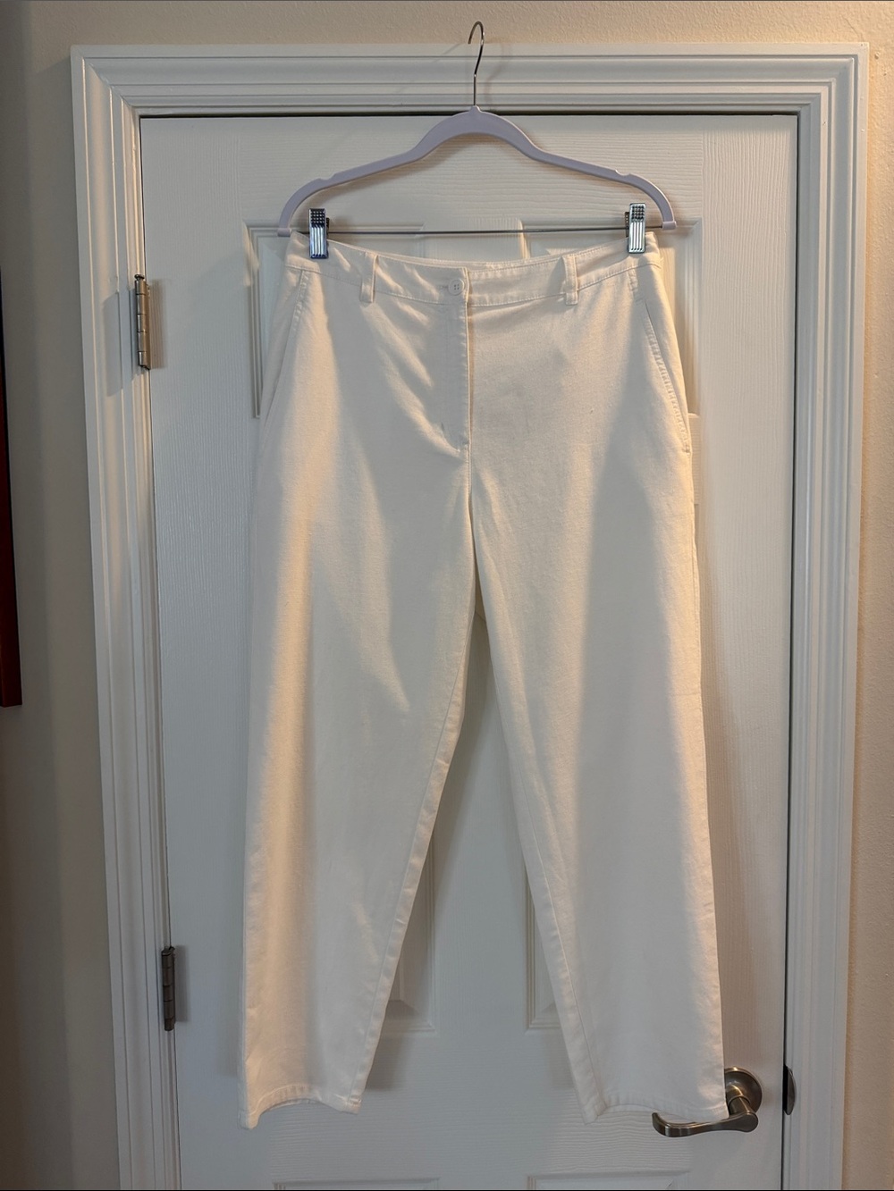 Eileen Fisher Cropped White Pants - Sz 6